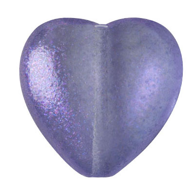 GBHRT-FPS-898 - Czech Glass Heart - Blueberry